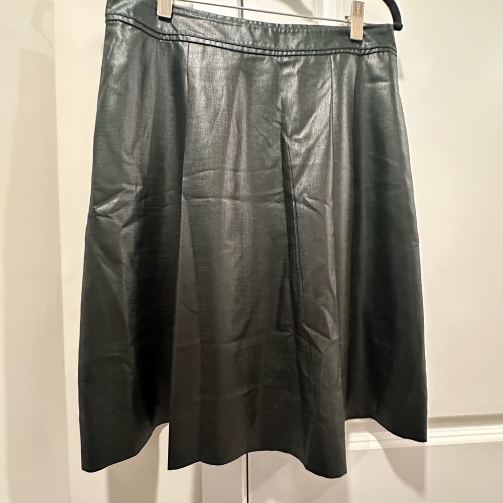 Tory Burch Shiny Black A-Line Skirt